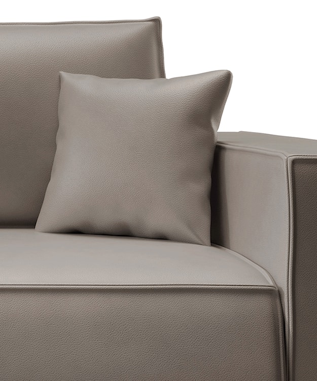 Kanapa rozkładana trzyosobowa Farese Cuero z pojemnikiem ciemnobeżowa ekoskóra łatwoczyszcząca  - zdjęcie 8