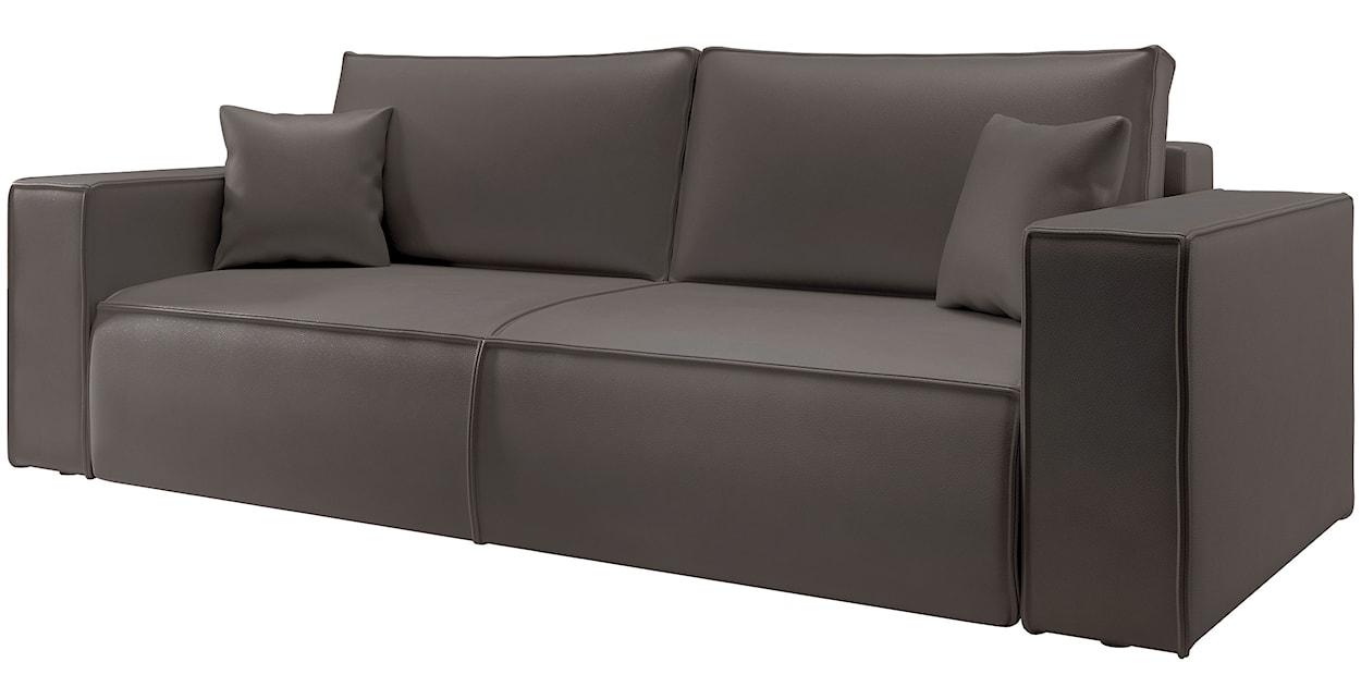 Kanapa rozkładana trzyosobowa Farese Cuero z pojemnikiem ciemnoszara ekoskóra łatwoczyszcząca  - zdjęcie 3