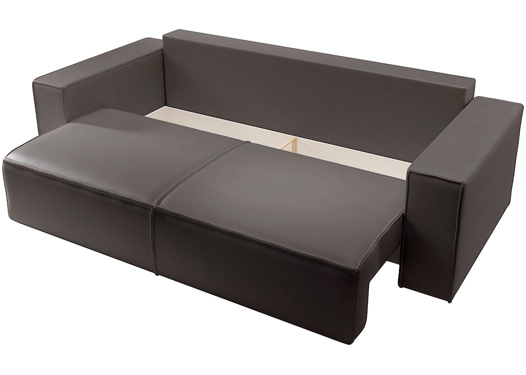 Kanapa rozkładana trzyosobowa Farese Cuero z pojemnikiem ciemnoszara ekoskóra łatwoczyszcząca  - zdjęcie 5