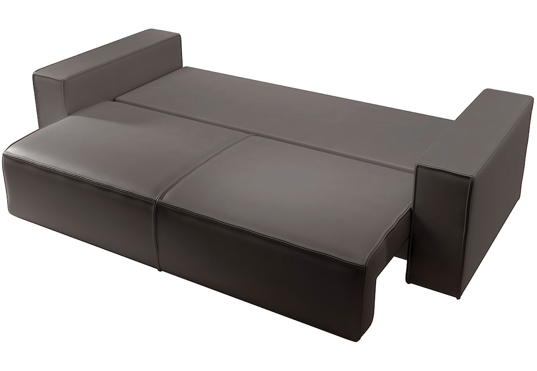 Kanapa rozkładana trzyosobowa Farese Cuero z pojemnikiem ciemnoszara ekoskóra łatwoczyszcząca  - zdjęcie 4