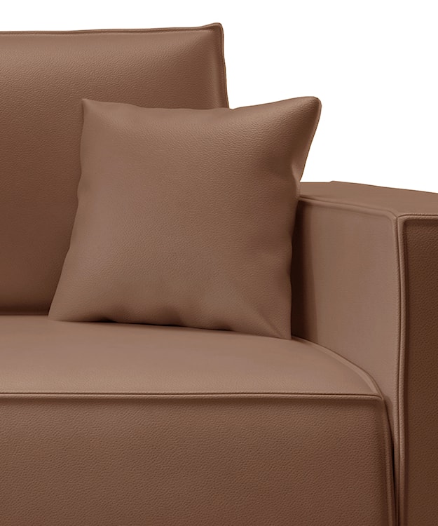 Kanapa rozkładana trzyosobowa Farese Cuero z pojemnikiem brązowa ekoskóra łatwoczyszcząca  - zdjęcie 14