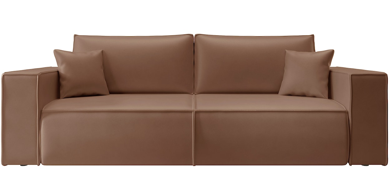 Kanapa rozkładana trzyosobowa Farese Cuero z pojemnikiem brązowa ekoskóra łatwoczyszcząca  - zdjęcie 6