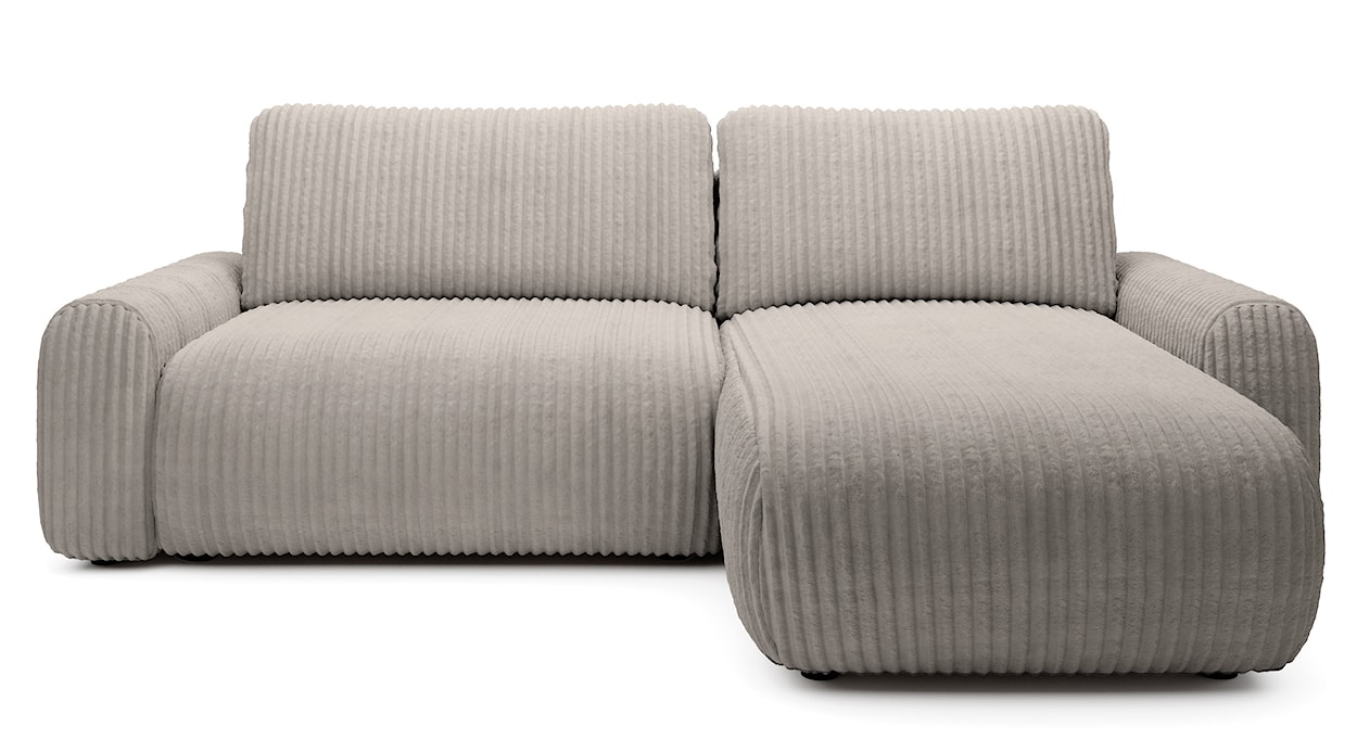 Narożnik z funkcją spania Lelu L-kształtny uniwersalny z pojemnikiem szarobeżowy sztruks 