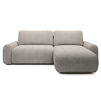 Narożnik z funkcją spania Lelu L-kształtny uniwersalny z pojemnikiem szarobeżowy sztruks