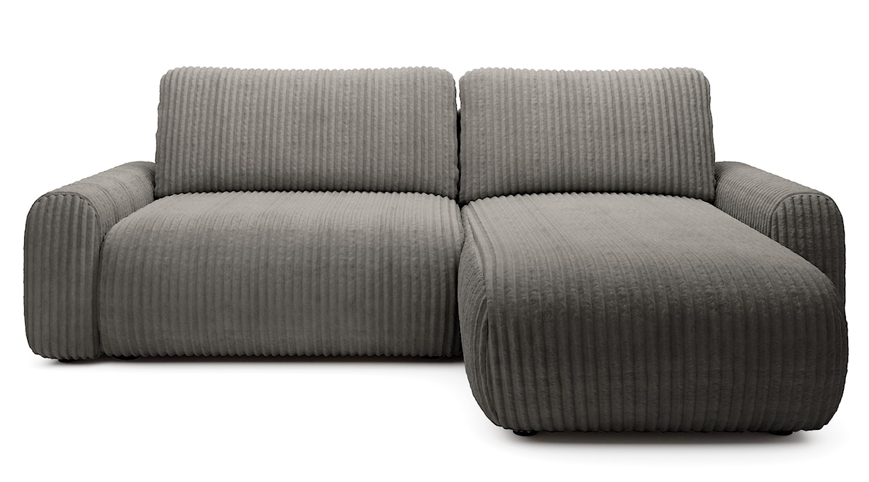 Narożnik z funkcją spania Lelu L-kształtny uniwersalny z pojemnikiem ciemnobeżowy sztruks 