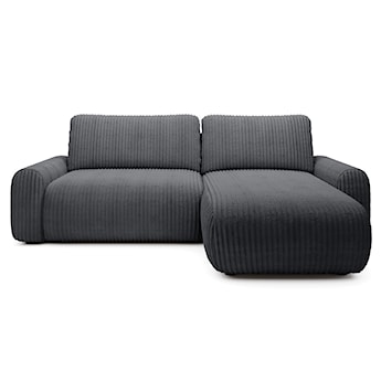 Narożnik z funkcją spania Lelu L-kształtny uniwersalny z pojemnikiem ciemnoszary sztruks