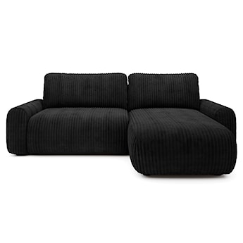 Narożnik z funkcją spania Lelu L-kształtny uniwersalny z pojemnikiem czarny sztruks