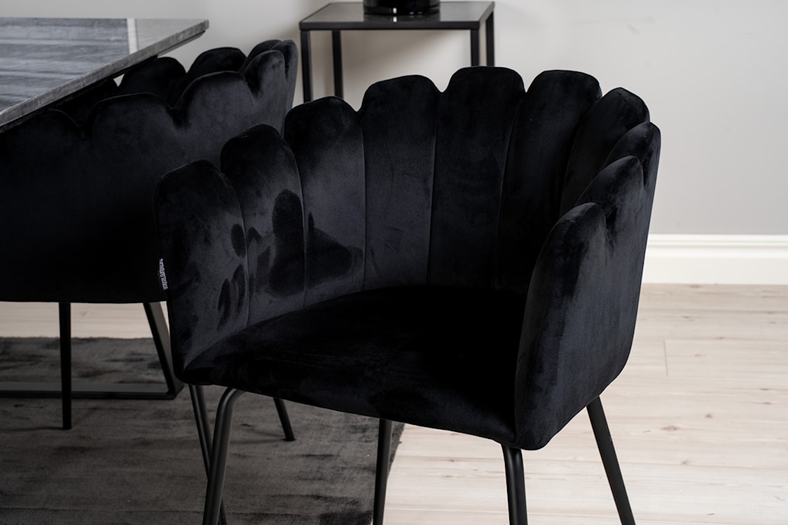 Krzesło tapicerowane Favolved czarny aksamit  - zdjęcie 4