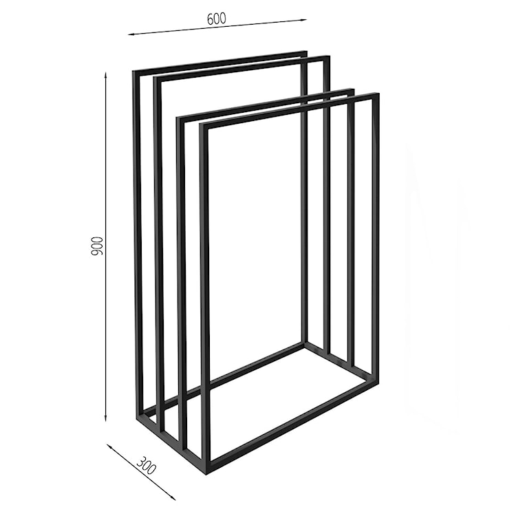 Wieszak na ręczniki Edalv stojący czarny  - zdjęcie 3