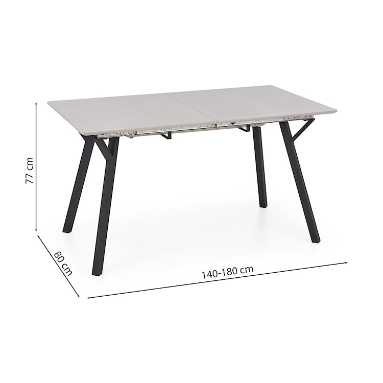 Stół rozkładany Opiatiest 140-180x80 cm jasny popiel/czarny  - zdjęcie 11