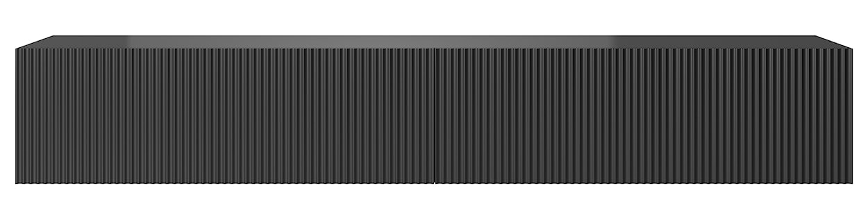 Szafka RTV Veldio 175 cm czarna z frezowanym frontem  - zdjęcie 6