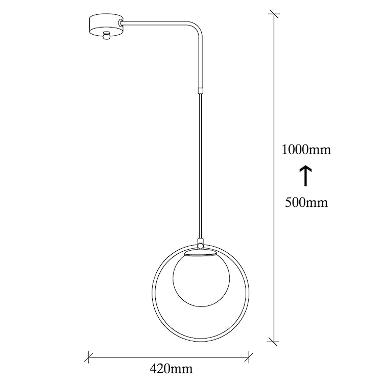 Lampa wisząca Solanum 100 cm czarno-biała  - zdjęcie 5