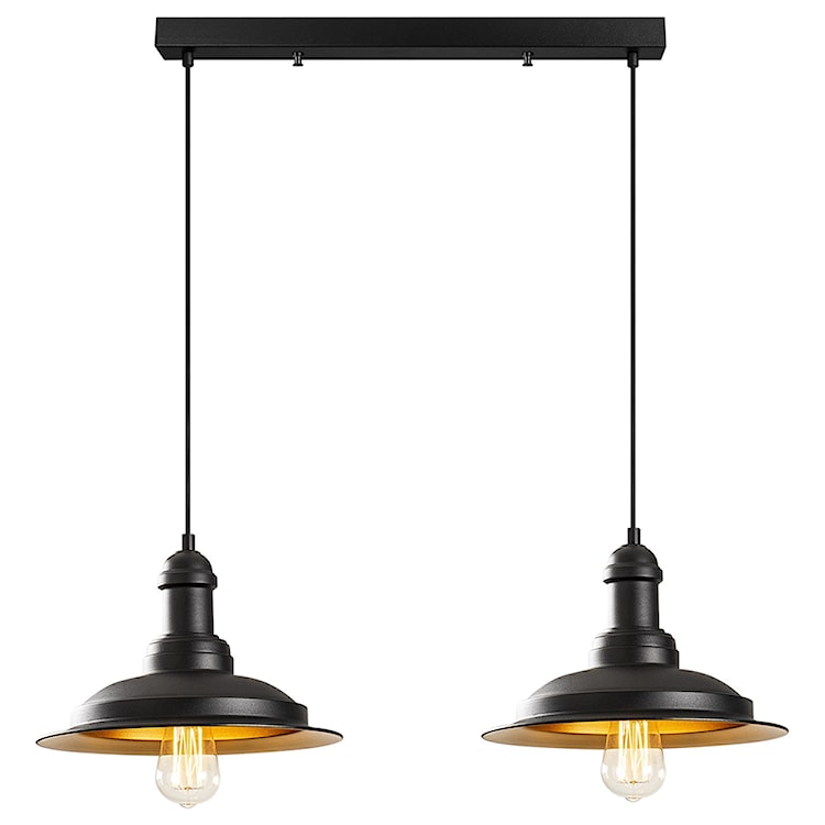 Lampa sufitowa Ardulace x2 kapelusz 62 cm czarna  - zdjęcie 2