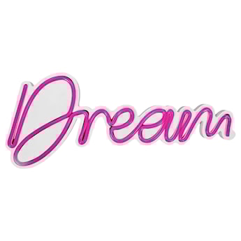 Neon na ścianę Letely z napisem Dream różowy