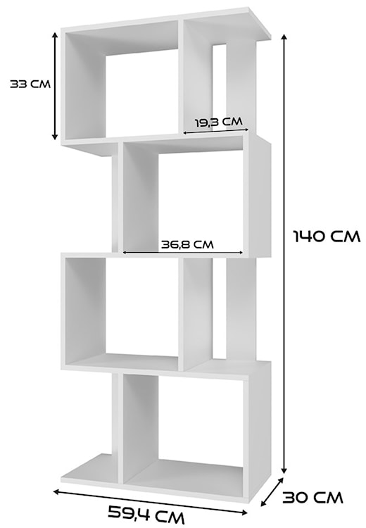 Regał otwarty Fiesta 60 cm biały  - zdjęcie 5