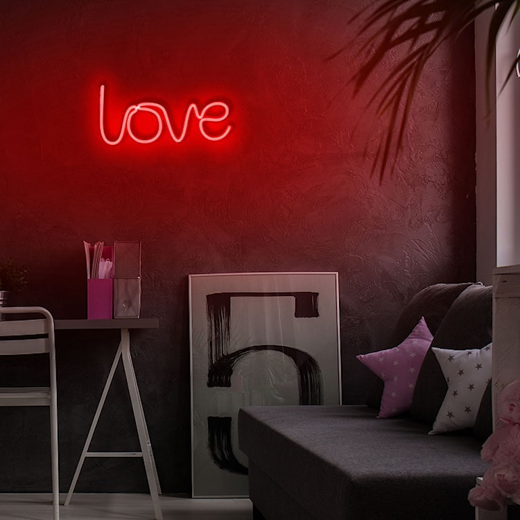 Neon na ścianę Letely z napisem Love czerwony  - zdjęcie 4