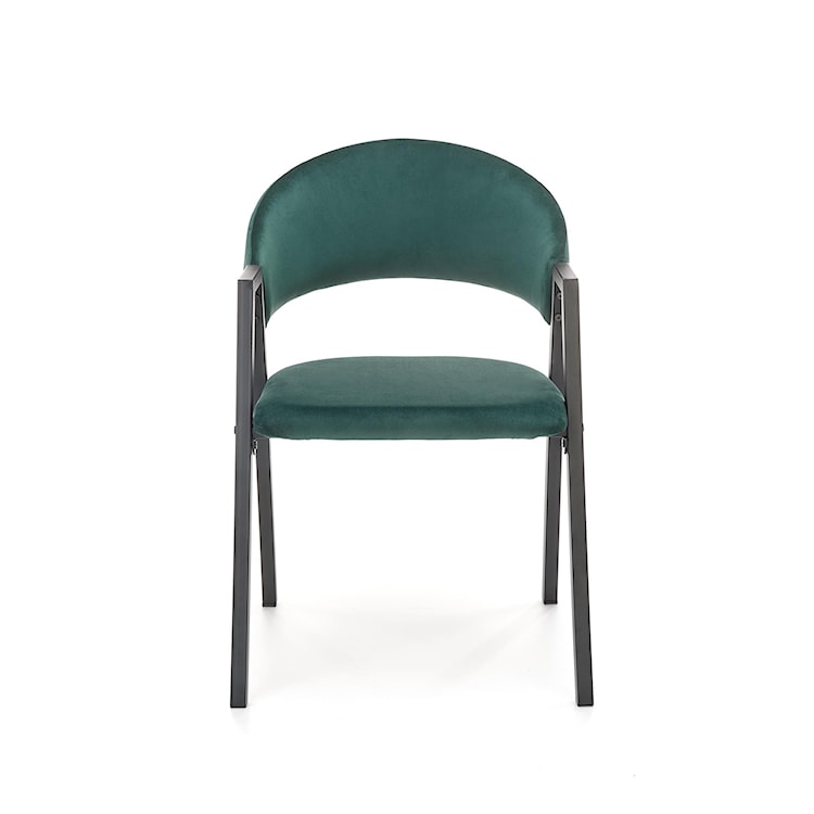 Krzesło tapicerowane Attingal z podłokietnikami zielone  - zdjęcie 5