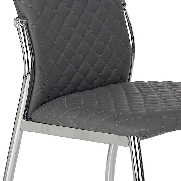 Krzesło tapicerowane Soria szare pikowane  - zdjęcie 2