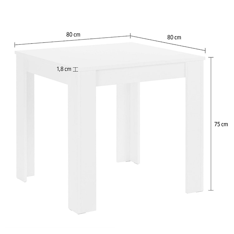 Stół kwadratowy Sagittarii 80x80 cm beton  - zdjęcie 3