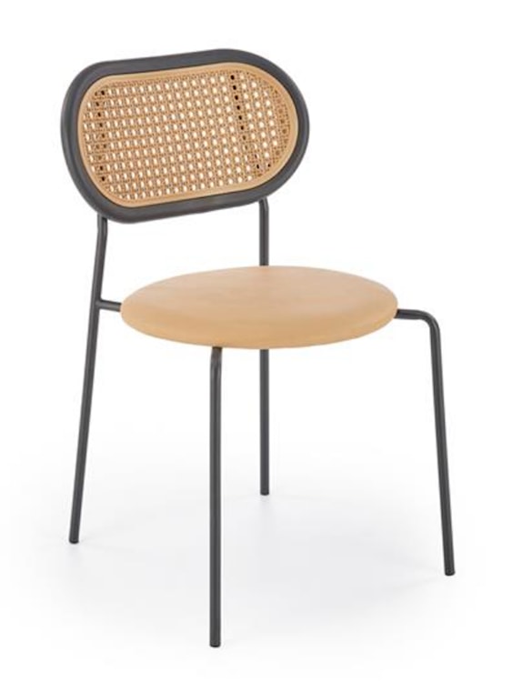 Krzesło z tworzywa Haplest technorattan/ekoskóra jasnobrązowe  - zdjęcie 7