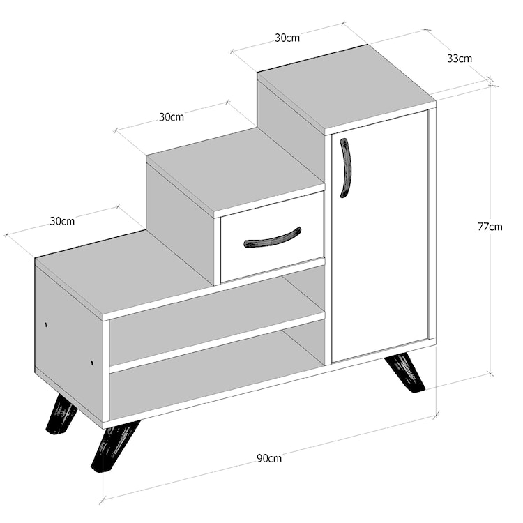 Szafka na buty Loidal sonoma-biała  - zdjęcie 4