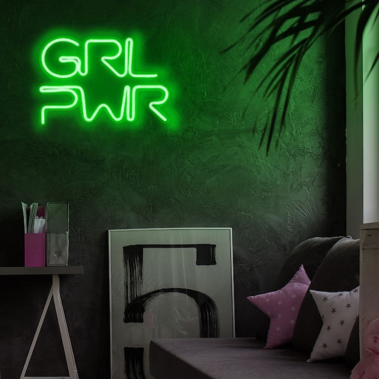 Neon na ścianę Letely z napisem Girl Power zielony  - zdjęcie 3
