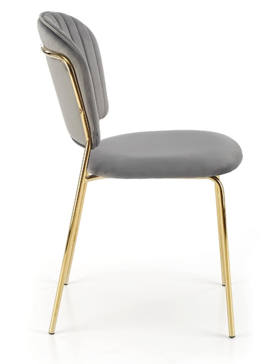 Krzesło tapicerowane Revisant szary velvet na złotej podstawie  - zdjęcie 6