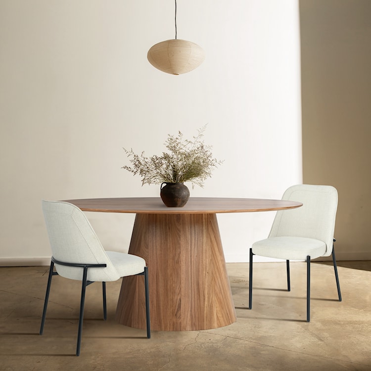Stół do jadalni owalny Inatine 160x90 cm drewniany fornir karmelowy  - zdjęcie 2