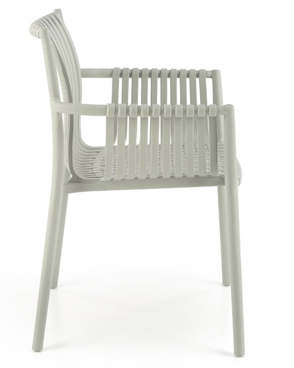 Krzesło z tworzywa Tatory z podłokietnikami jasnoszare  - zdjęcie 4