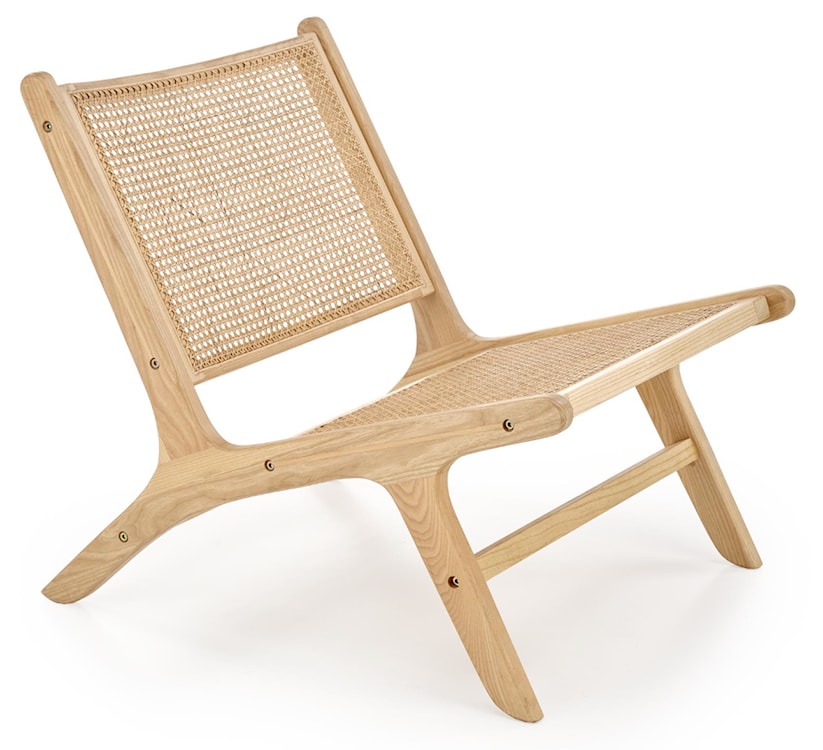 Fotel wypoczynkowy Raphan drewno lite/ rattan 