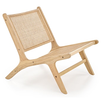 Fotel wypoczynkowy Raphan drewno lite/ rattan