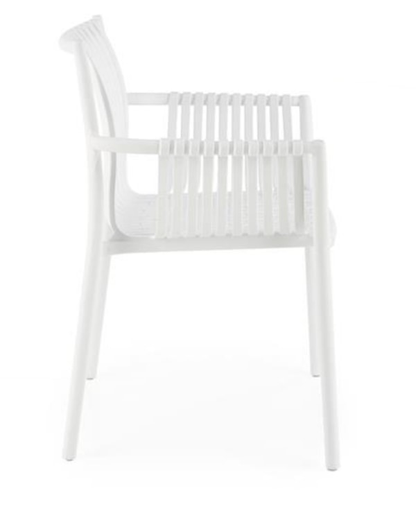 Krzesło z tworzywa Tatory z podłokietnikami białe  - zdjęcie 3