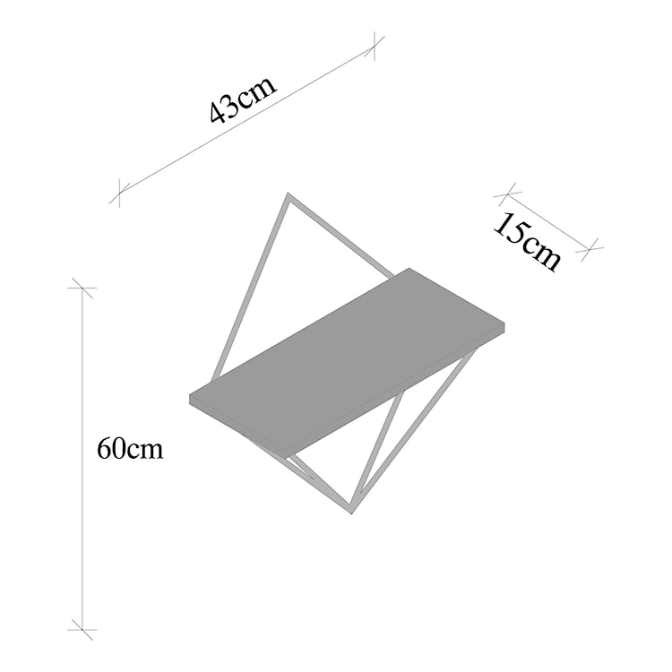 Półka ścienna Roscena trójkąt 15x27 cm orzech/czarny  - zdjęcie 7