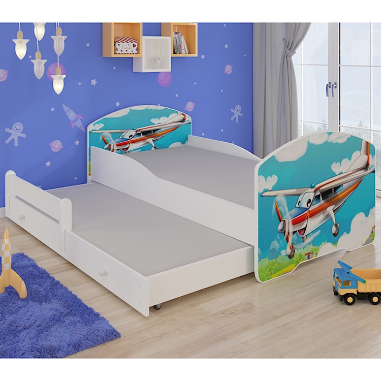 Łóżko dziecięce podwójne Blasius 160x80 cm z Samolotem  - zdjęcie 2
