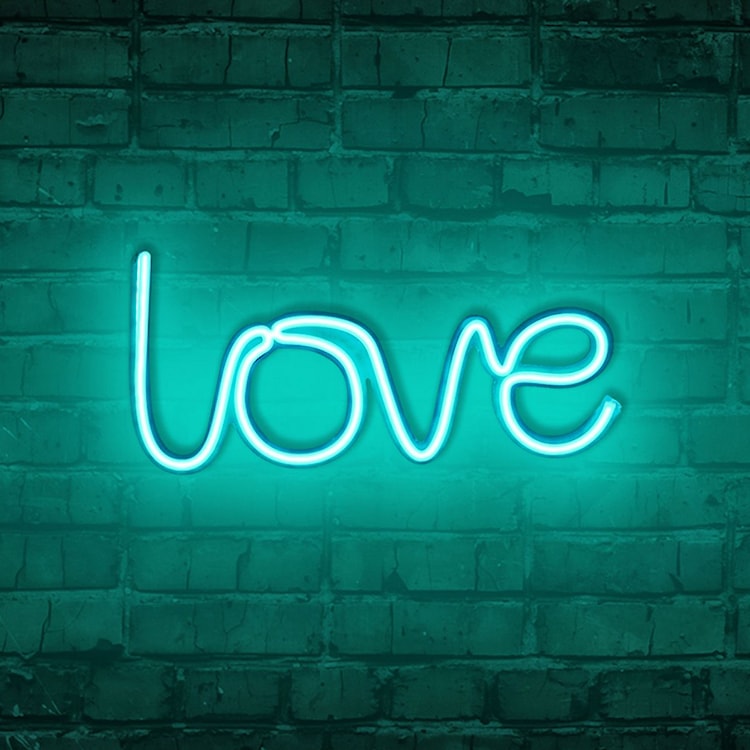 Neon na ścianę Letely z napisem Love niebieski  - zdjęcie 2