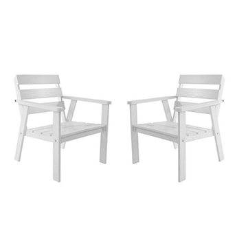 Zestaw dwóch krzeseł ogrodowych Parrines z drewna sosnowego białe