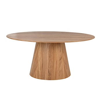 Stół do jadalni owalny Inatine 160x90 cm drewniany fornir karmelowy