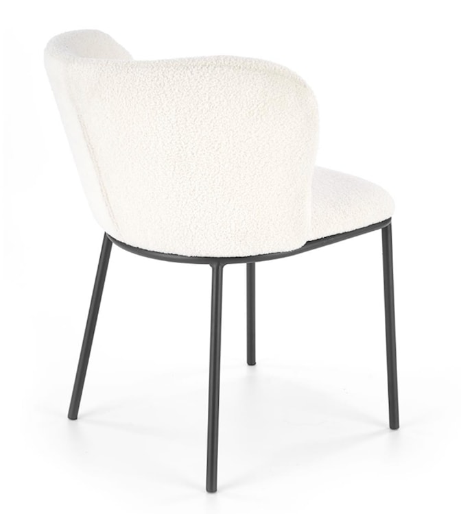 Krzesło tapicerowane Prively kremowe w tkaninie boucle  - zdjęcie 2
