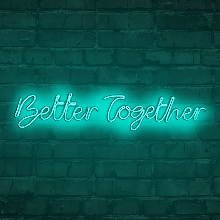 Neon na ścianę Letely z napisem Better Together niebieski  - zdjęcie 2