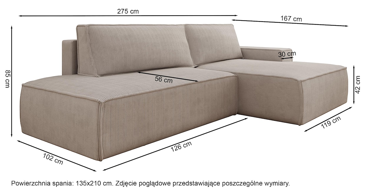 Narożnik z funkcją spania Felicjo L-kształtny lewostronny z pojemnikiem ciemnozielony sztruks  - zdjęcie 5