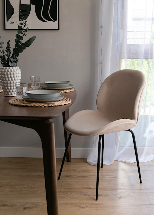 Krzesło tapicerowane Feneve beżowy velvet  - zdjęcie 3