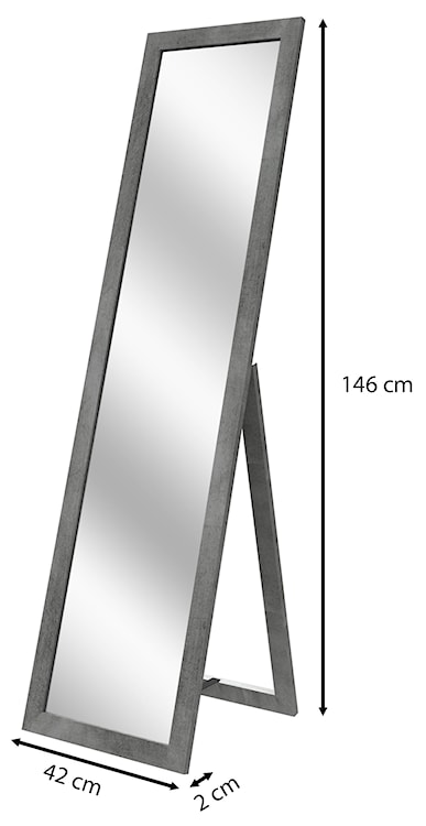 Lustro stojące Ferlows 146x46 cm beton  - zdjęcie 6