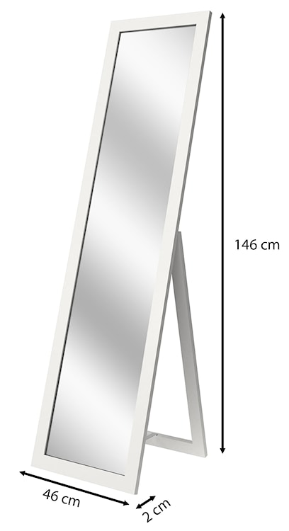 Lustro stojące Ferlows 146x46 cm białe  - zdjęcie 6