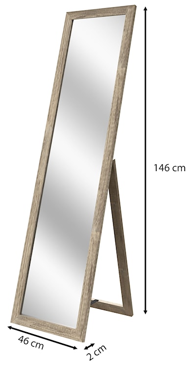 Lustro stojące Ferlows 146x46 cm brązowe  - zdjęcie 6