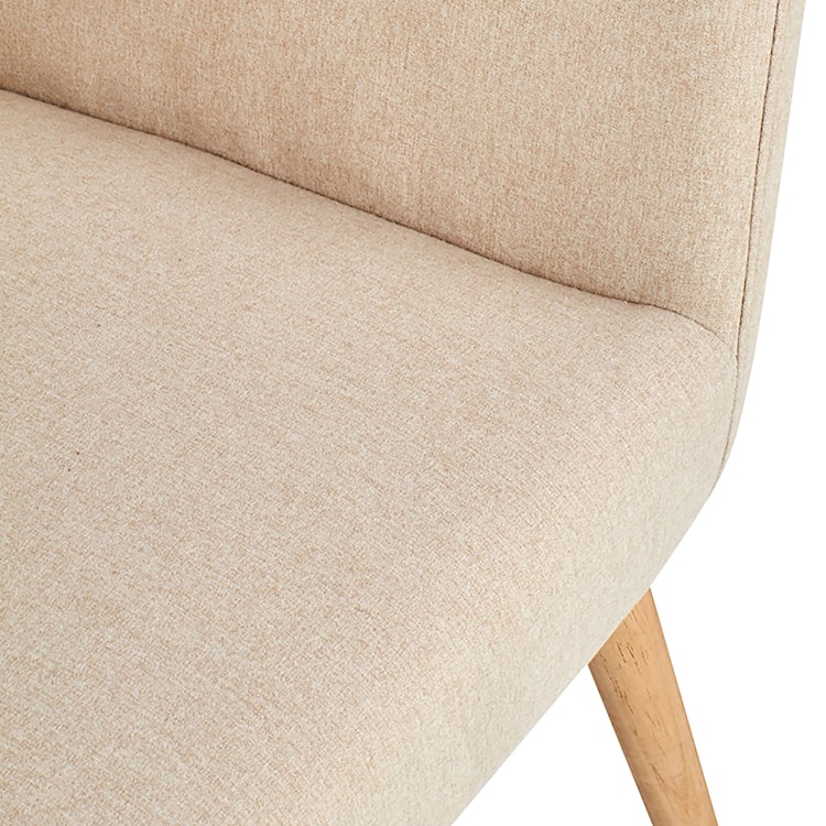 Fotel Emifban na drewnianych nogach - beżowe tapicerowanie  - zdjęcie 8