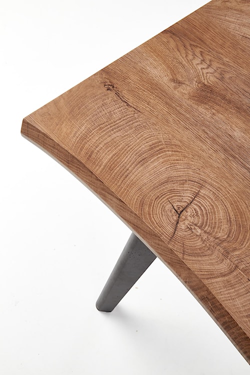 Stół rozkładany Diggory 120-180x90 cm dąb naturalny/czarny  - zdjęcie 12