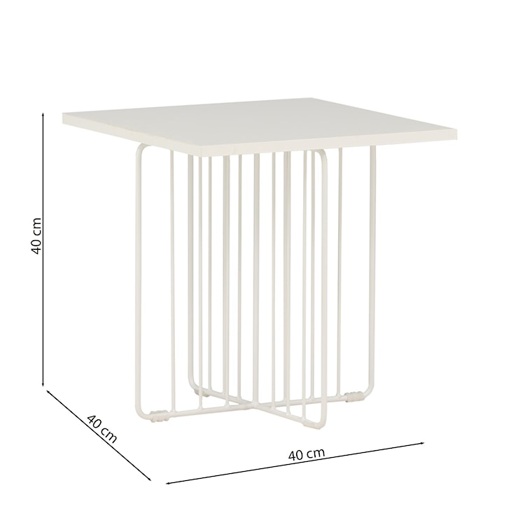 Stolik kawowy Recrosits 40x40 cm biały  - zdjęcie 6