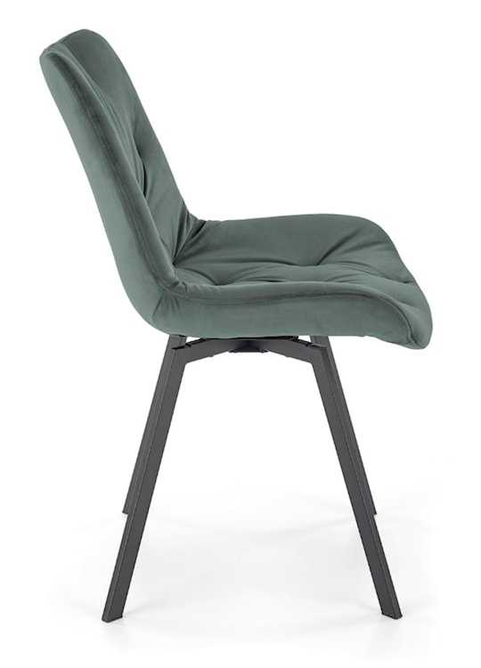Krzesło tapicerowane Omnially z ozdobnym pikowaniem zielone  - zdjęcie 7
