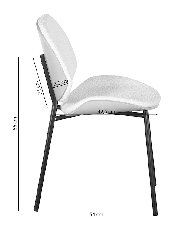 Krzesło tapicerowane Jazzlen na czarnych nogach boucle szary beż / jesion portland  - zdjęcie 6