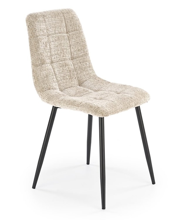 Krzesło tapicerowane Debbines beżowa tkanina  - zdjęcie 2